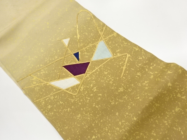 JAPANESE NAGOYA OBI / EMBROIDERY / GEOMETRIC